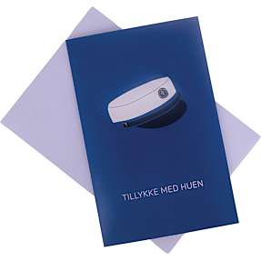 Studenterkort med kuvert - blå med hue