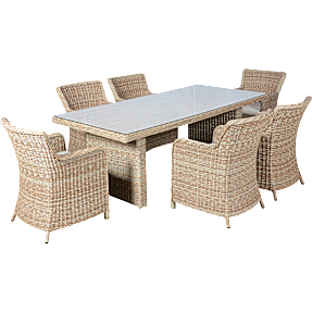 Vila Gotland havemøbelsæt med 6 lave stole - natur