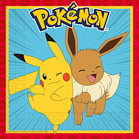 Pokemon mønstrede servietter 33x33 cm 20-pak