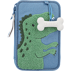 Dino world penalhus med indhold - blå