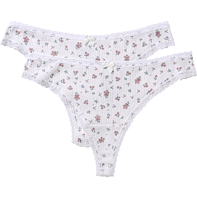 VRS dame 2-pak g-streng str. L - hvid