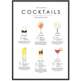 Cocktails opskrifter nr. 4 - 30x40 cm