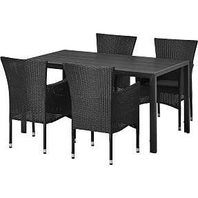 Carlton bord med 4 Fairfield stole - sort