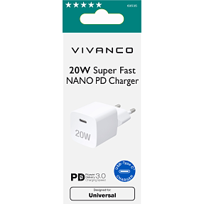 Vivanco oplader 20 W - hvid