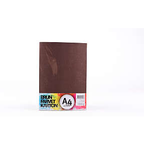 Farvet karton A4 10 ark - brun