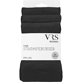 VRS 3-pak strømpebukser str. S/M - sort