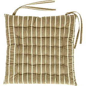 Siddehynde i bomuld - sandfarvet og hvid strib