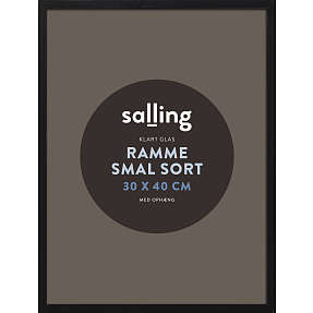 Sort ramme m. glas - 30x40 cm