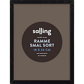 Sort ramme m. glas - 18x24 cm