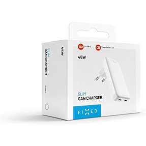 FIXED Slim 45 W GaN rejseoplader - hvid