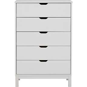 Pilou kommode med 5 skuffer - hvid