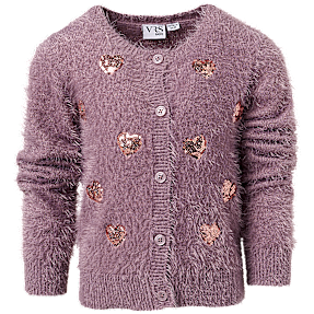 VRS børne cardigan str. 104 - lilla