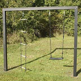 Gyngestativ Arthur med rebstige og gynge - sort