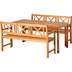 Rosenborg havemøbelsæt m/2 bænke - teak