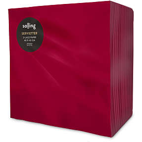 Salling ensfarvede servietter 40x40 cm 50-pak - Rød