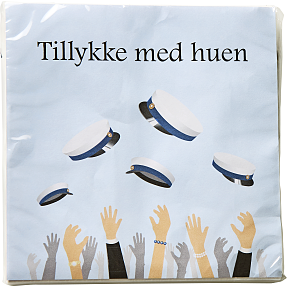 Servietter m. blå studenterhuer 33x33 cm 20-pak