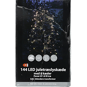 Juletræslyskæde med 144 LED - varm hvid
