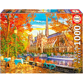 Notre Dame i efteråret puslespil - 1000 brikker