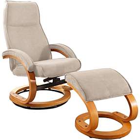 Paris lænestol inkl. fodskammel - cremehvid