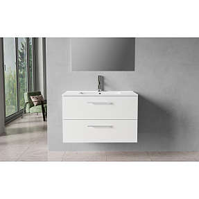 Milano badskab med vask - hvid