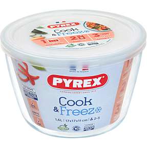 Pyrex Cook & Freez skål m/låg - 1,6 liter