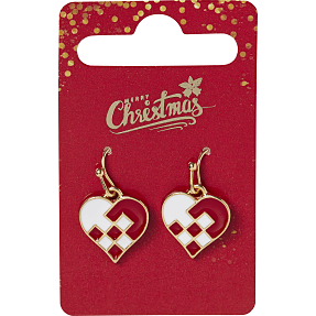 CBYH dame jule øreringe med hjerte - multifarvet