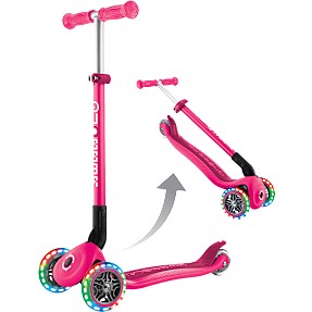 Primo foldbar 3-hjulet løbehjul - fuchsia