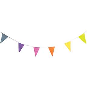 Salling guirlande m. vimpel L: 10 meter - multifarvet