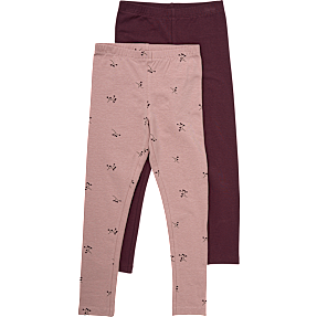 VRS børne 2-pak leggings str. 116 - rosa/bordeaux