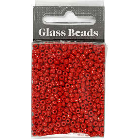 Rocaiperler mørkrød 25g hulstr 0,6-1,0mm