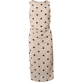 VRS dame midi kjole med mesh str. S - beige