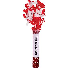 Studenter Konfettirør m. flag - rød og hvid
