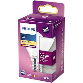 Philips LED kronepære 40W - varmt hvidt lys
