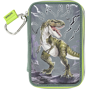 Dino World trippel penalhus med refleks - T-Rex