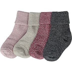 VRS baby 4-pak glimmerstrømper str. 23/25 - multifarvet