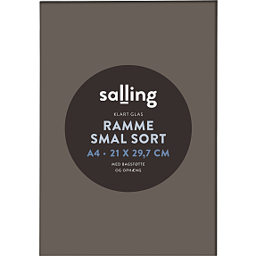 Sort ramme m. glas - 21x29,7 cm