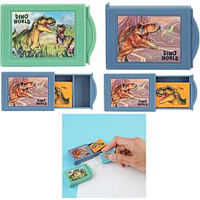 Dino world magisk viskelæderbox - flere varianter - assorteret