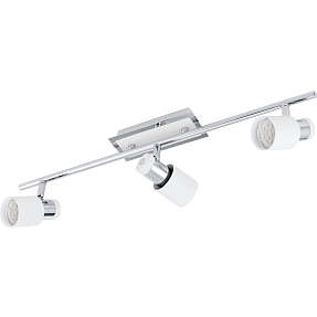Davida spotskinne med 3 spot - krom/hvid