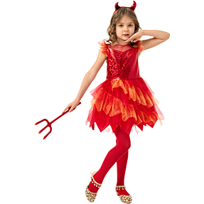 Halloween djævlekjole kostume str. 116