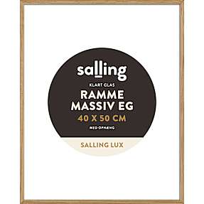 Ramme i massiv eg m. glas - 40x50 cm