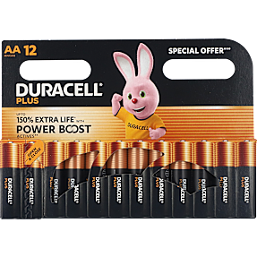 Duracell Plus Boost AA batterier 12-pak