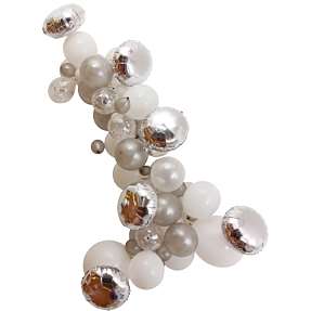 Salling ballonbue med 72 balloner - Hvid/grå/sølvfarvet
