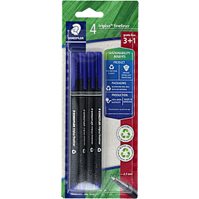 Staedtler Triplus fineliner 4-pak - blå