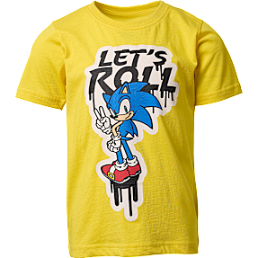 Sonic T-shirt str. 98/104 - gul