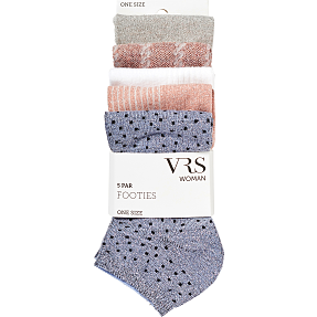 VRS dame 5-pak strømper str. onesize - multifarvet