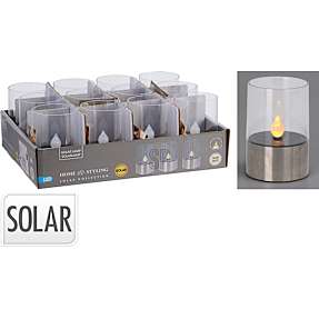 Ida solar stearinlys - sølv