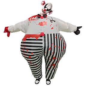 Halloween oppustelig klovn kostume str. 180