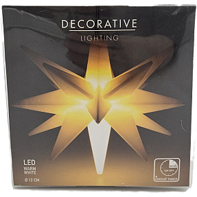 Sputnik julestjerne med LED-lys - hvid