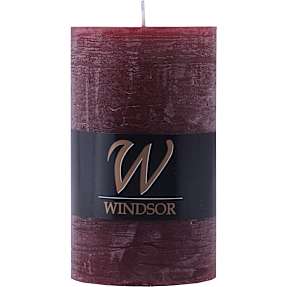 Windsor rustikt bloklys 7x12 cm - mørkerød