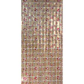 Salling lametta gardin firkantet med flagprint - guldfarvet